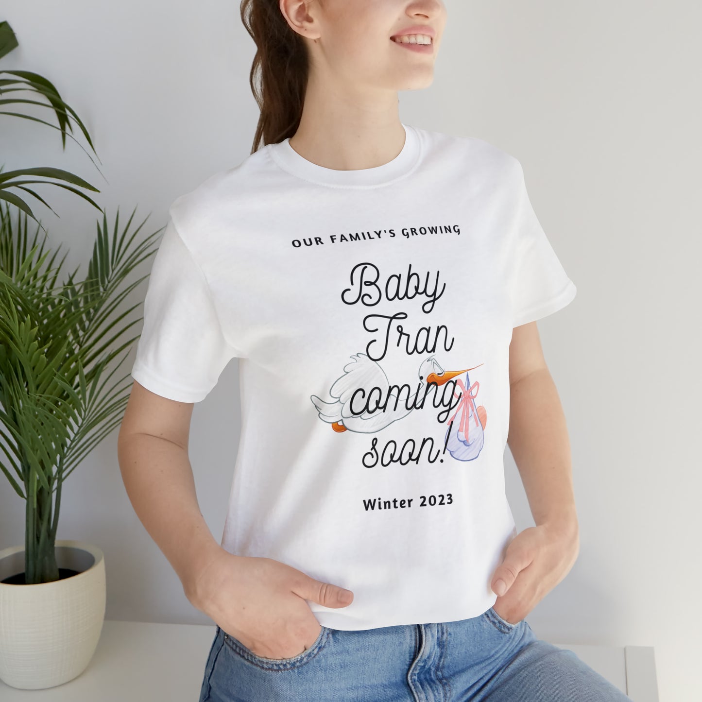 Baby Tran Announcement Unisex Short Sleeve T-Shirt