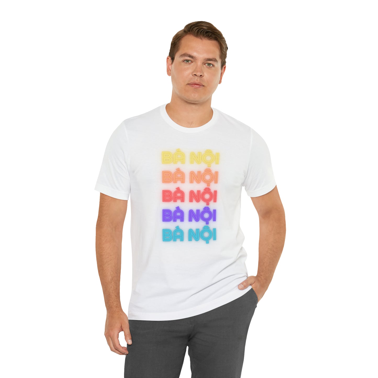 Ba Noi Short Sleeve T-Shirt with Rainbow Lettering