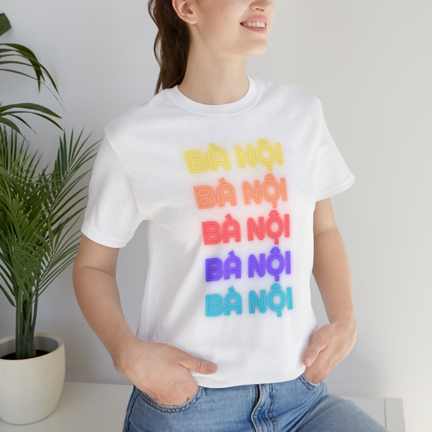 Ba Noi Short Sleeve T-Shirt with Rainbow Lettering