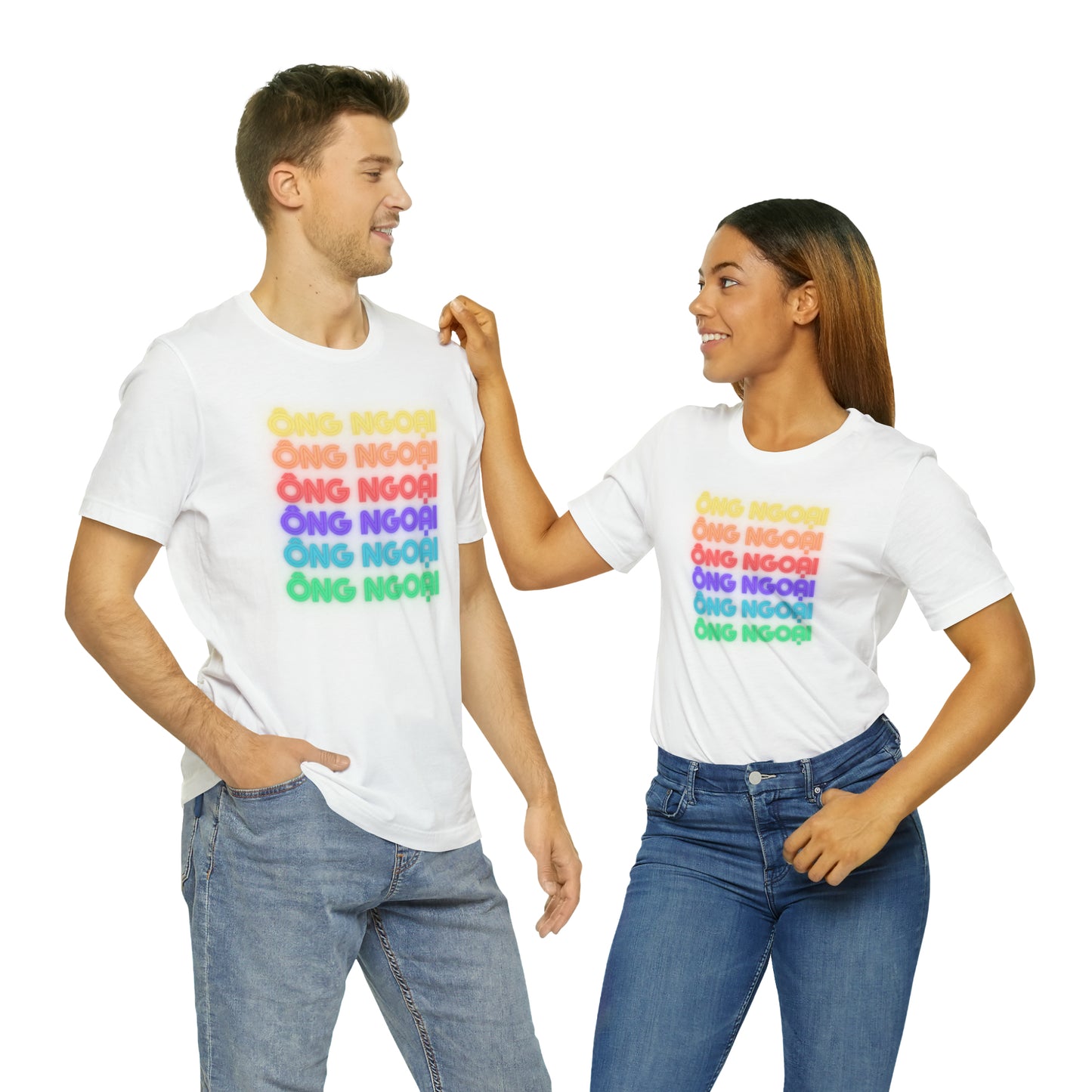 Ong Ngoai Rainbow Letting Short Sleeve T-Shirt