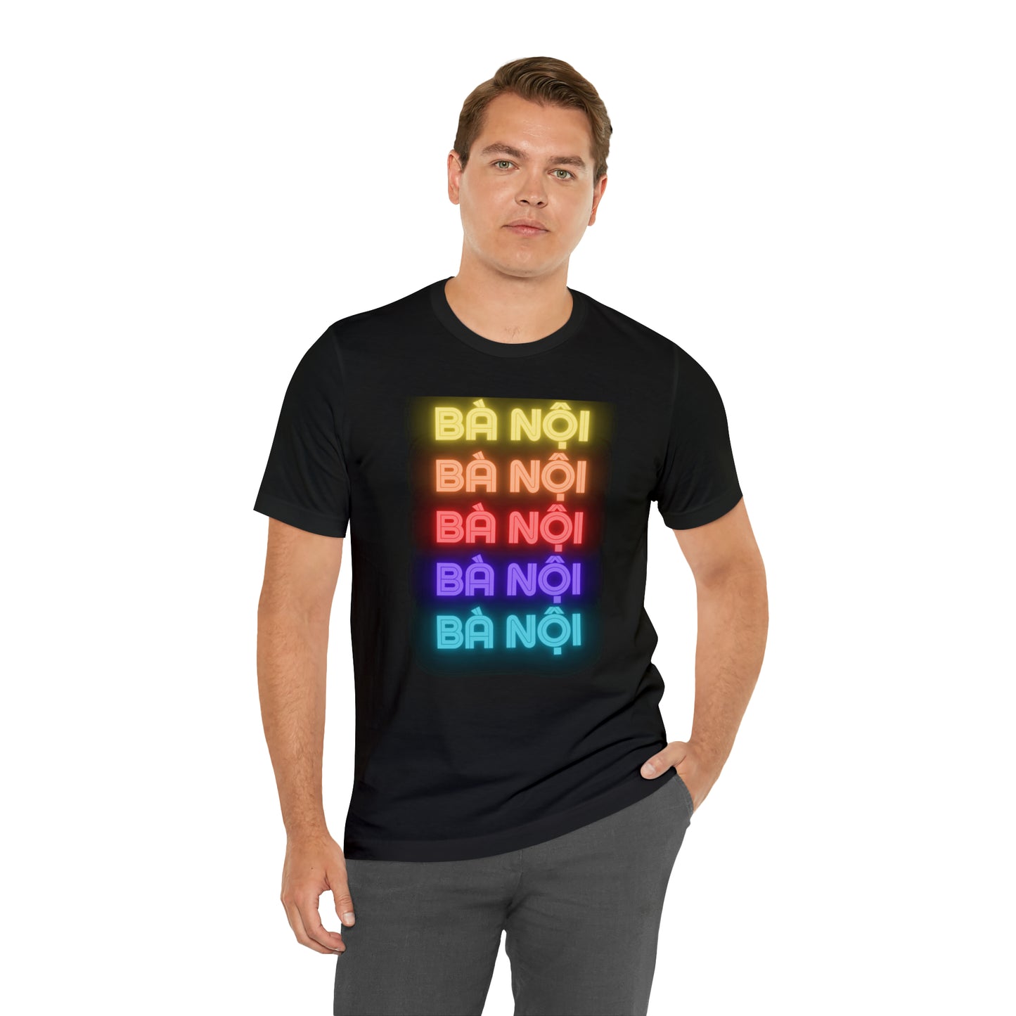 Ba Noi Short Sleeve T-Shirt with Rainbow Lettering