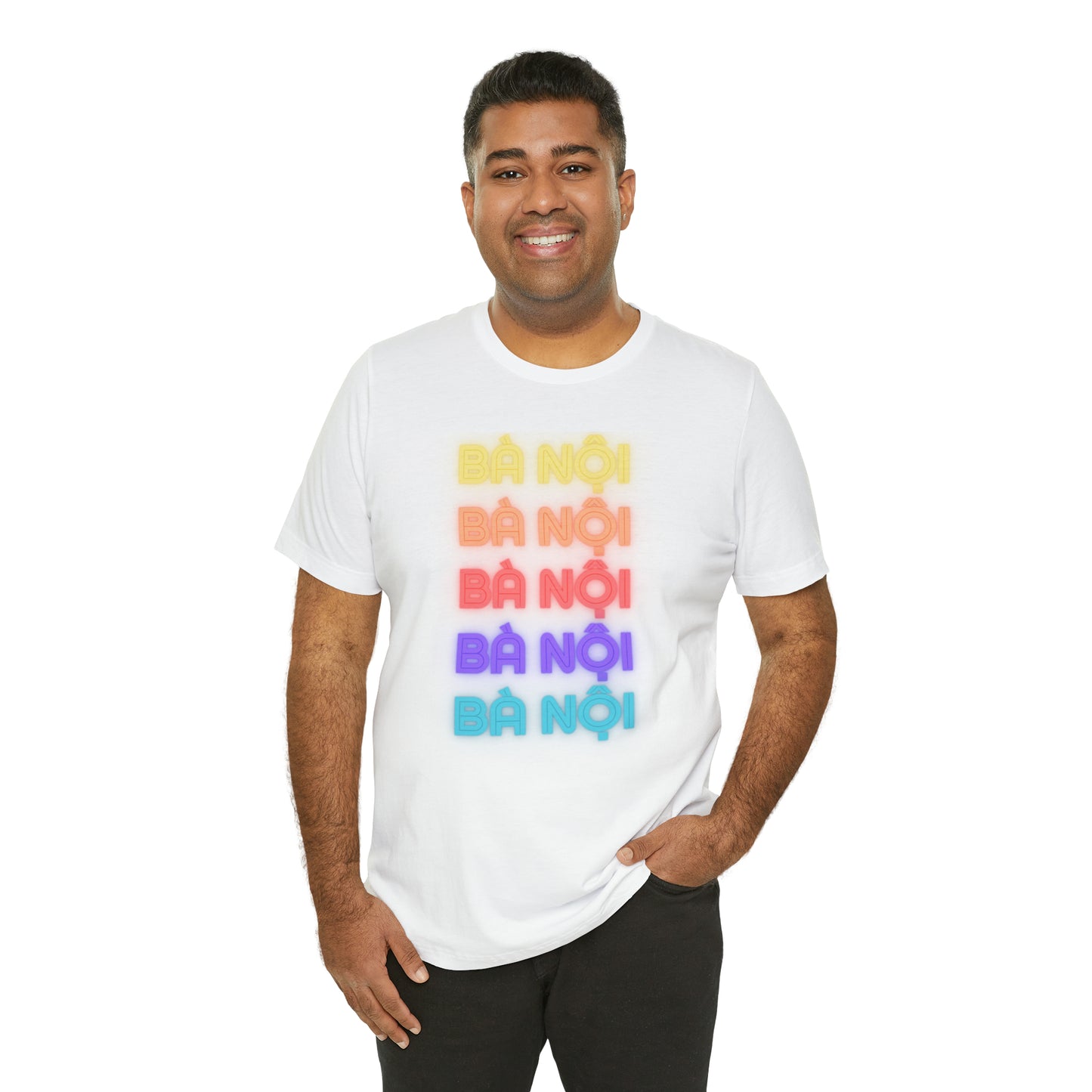 Ba Noi Short Sleeve T-Shirt with Rainbow Lettering