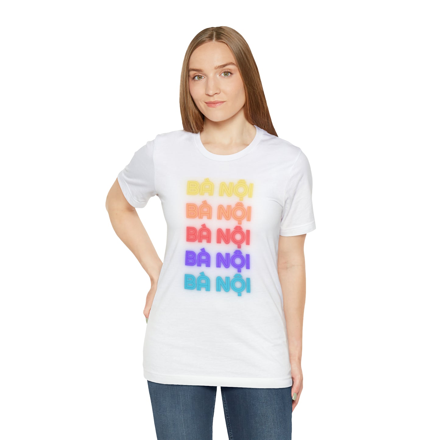 Ba Noi Short Sleeve T-Shirt with Rainbow Lettering