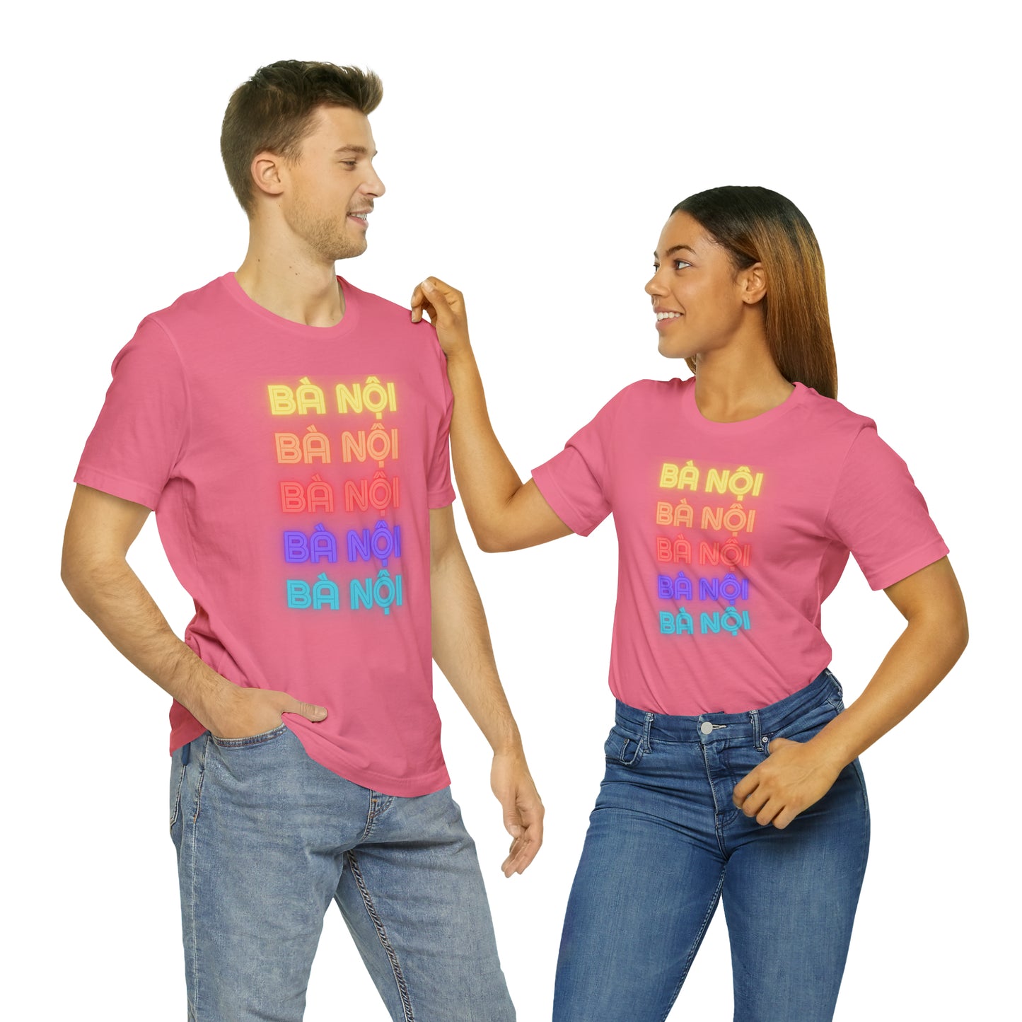 Ba Noi Short Sleeve T-Shirt with Rainbow Lettering