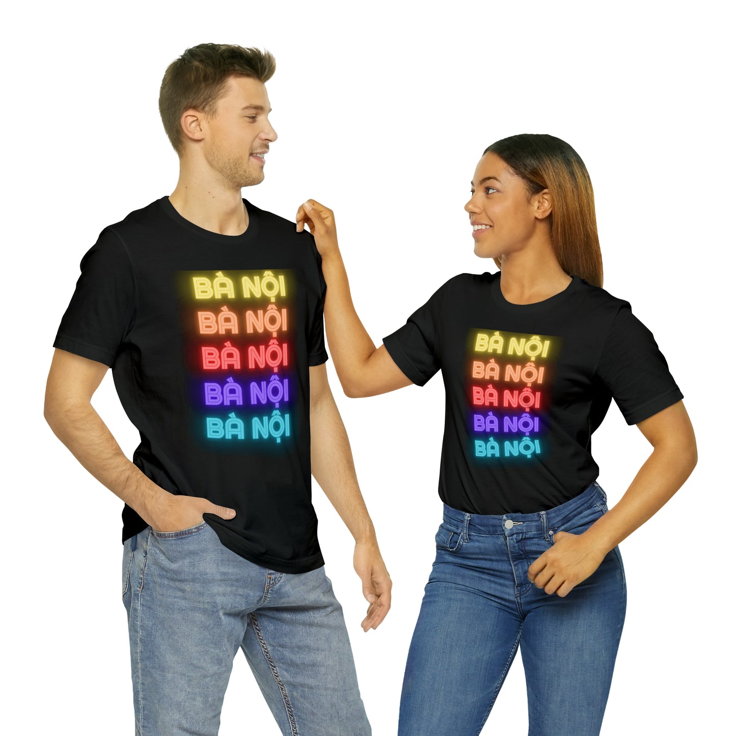 Ba Noi Short Sleeve T-Shirt with Rainbow Lettering